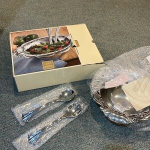 Lenox serving bowl and tongs